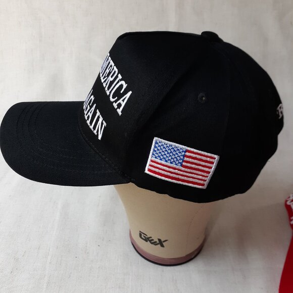 Pair of MAGA - 45-47 - Black and Red Baseball Caps - Adjustable Fit - Picture 8 of 12